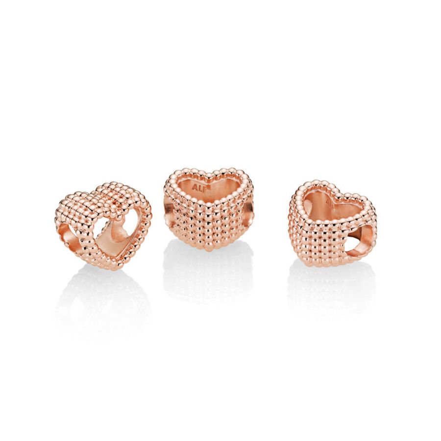 Rose Original Charm Beaded Heart