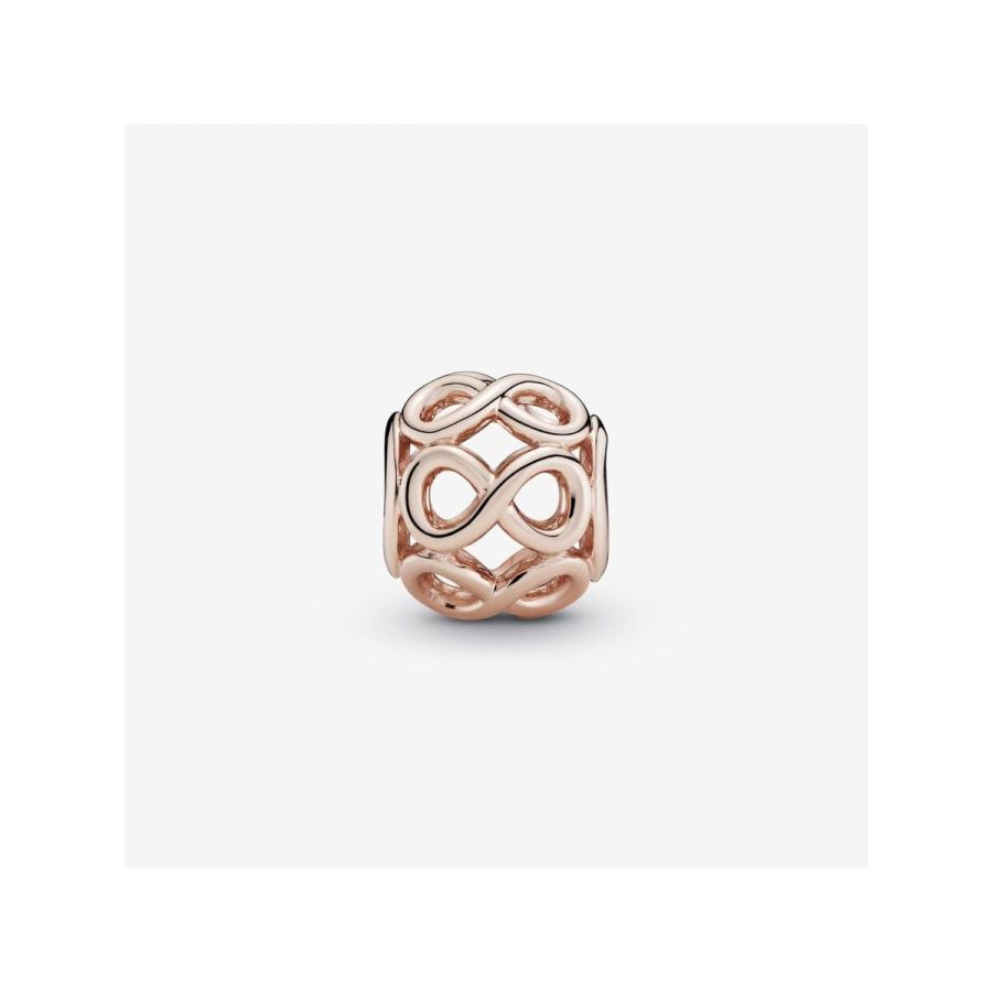 Charm Offen Unendlichkeits-Symbol Zeichen Rosévergoldet