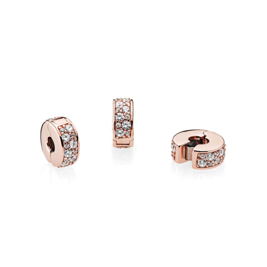Rose Charm Clip Pavé-Glanz Eleganz