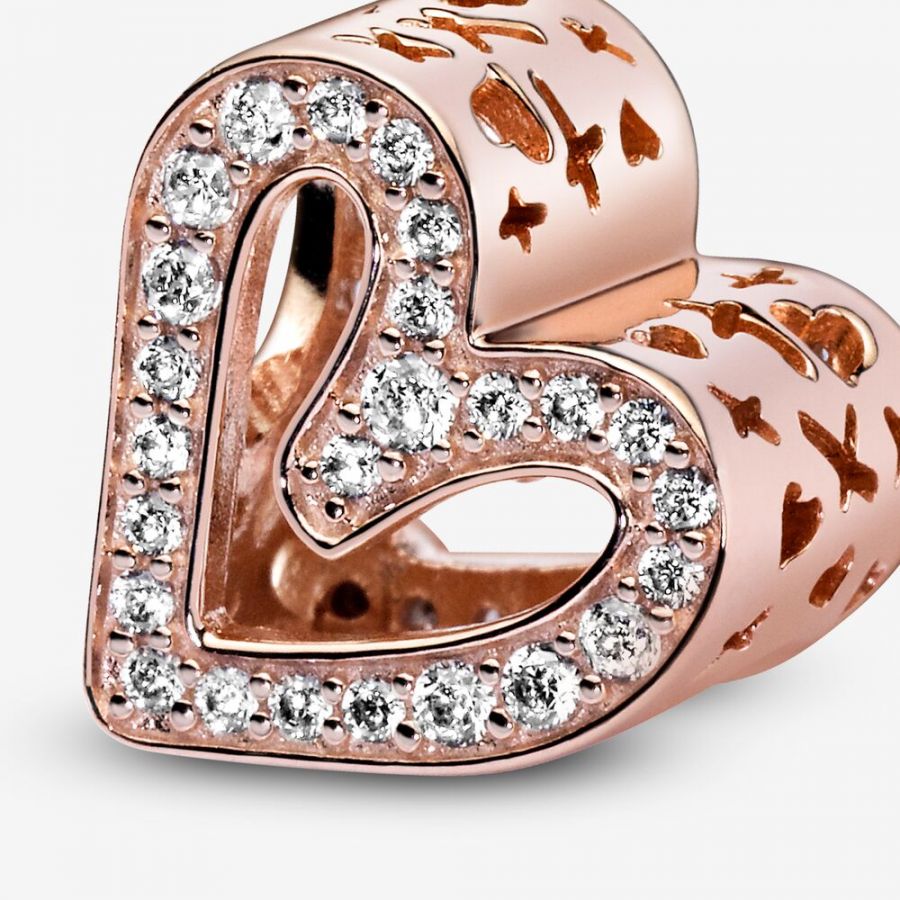 Rose Charm Funkelndes Freihand-Herz
