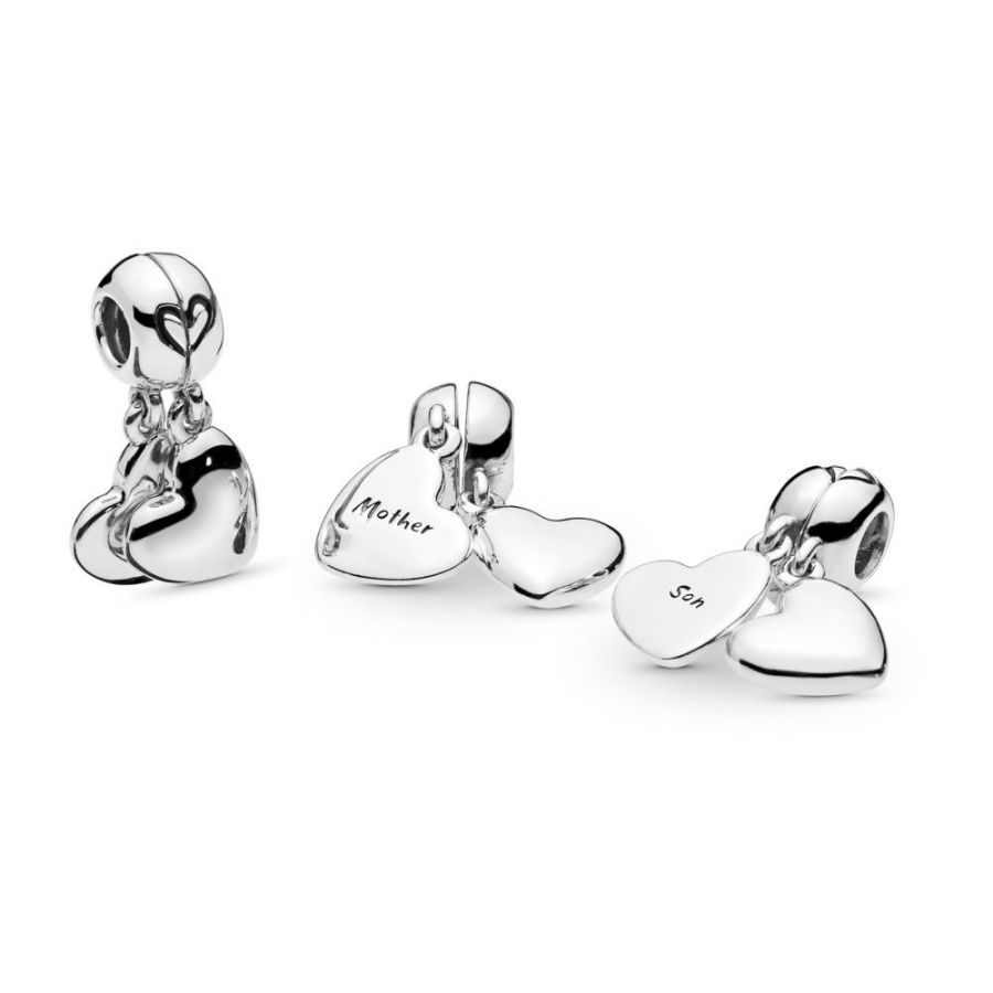 Charm Charm-Anhänger Mother and Son Love Charm-Anhänger Silber