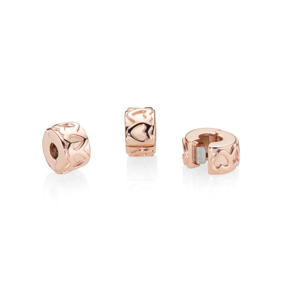 Rose Charm Clip Row Of Hearts Herz
