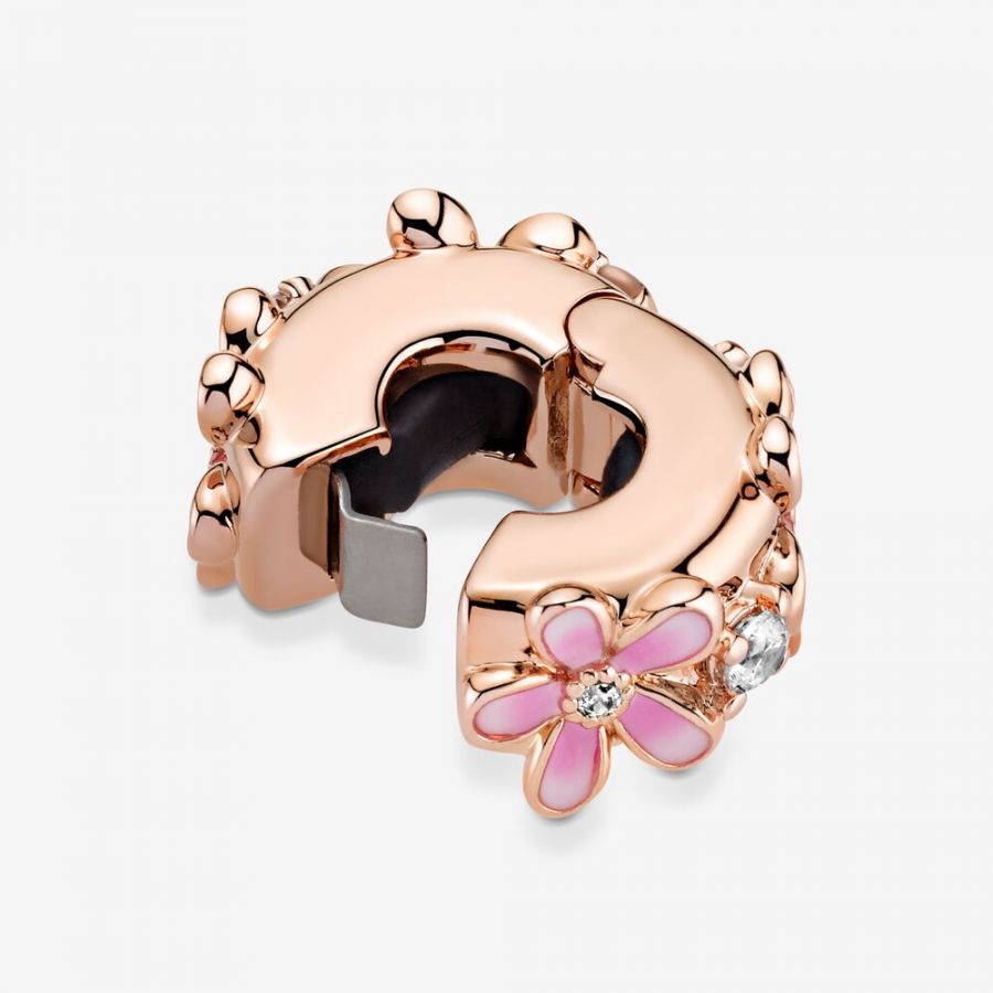 Rose Charm Zwischenelement Rosa Gänseblümchen