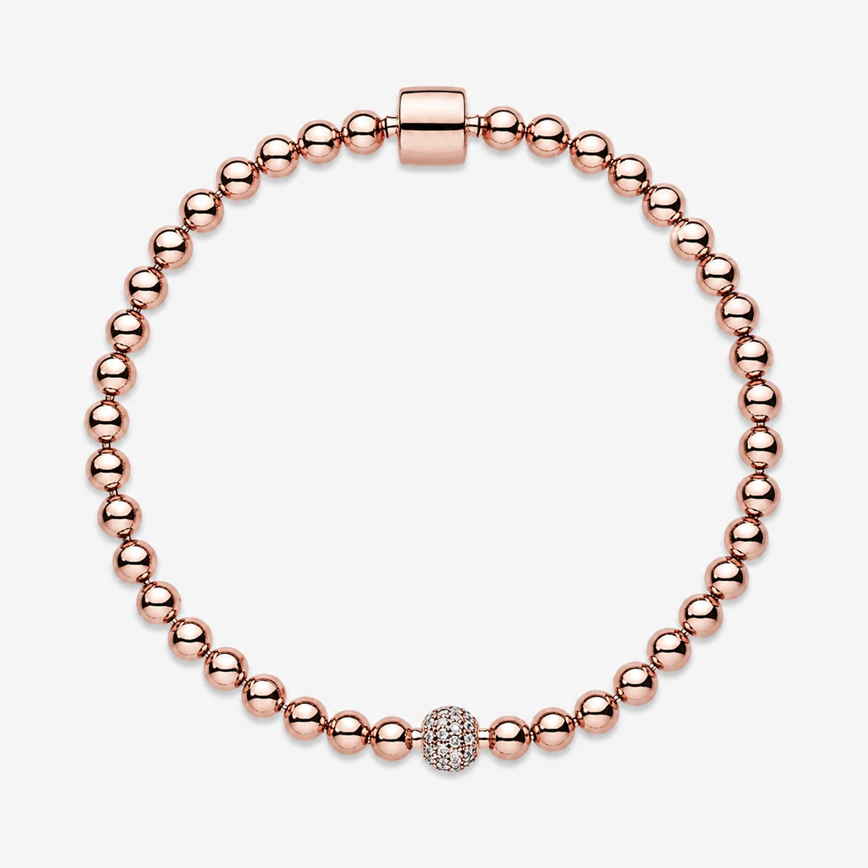 Rose Armband Kugel & Pavé 14 K Rosévergoldet
