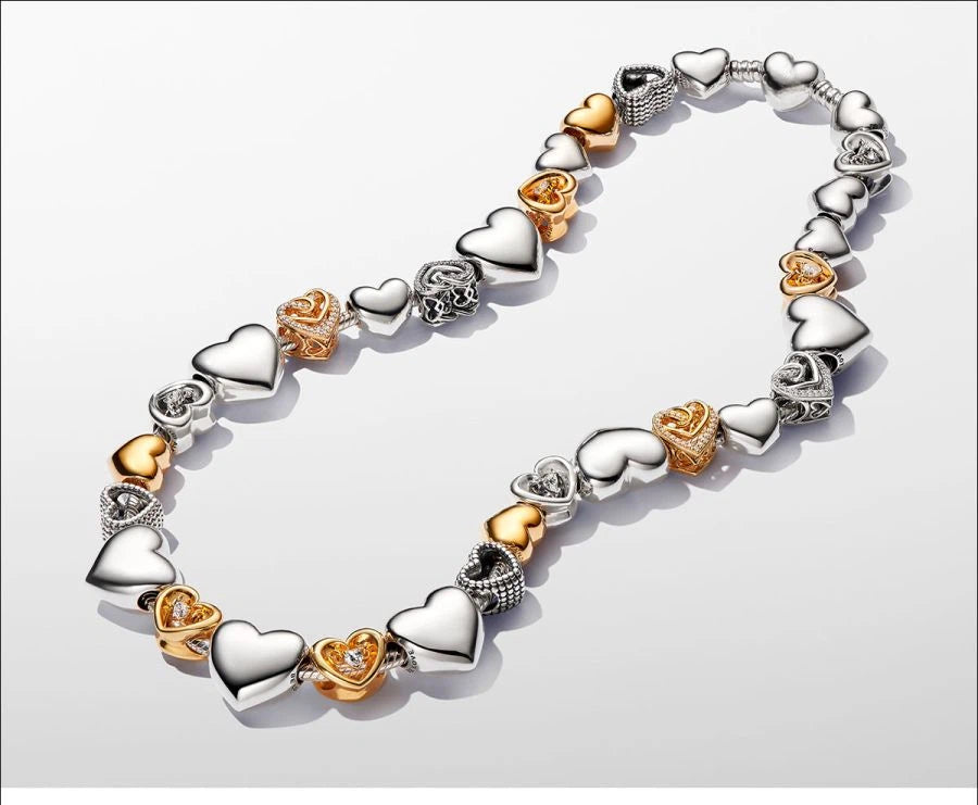 Schlangen-Gliederarmband mit Herz-Verschluss