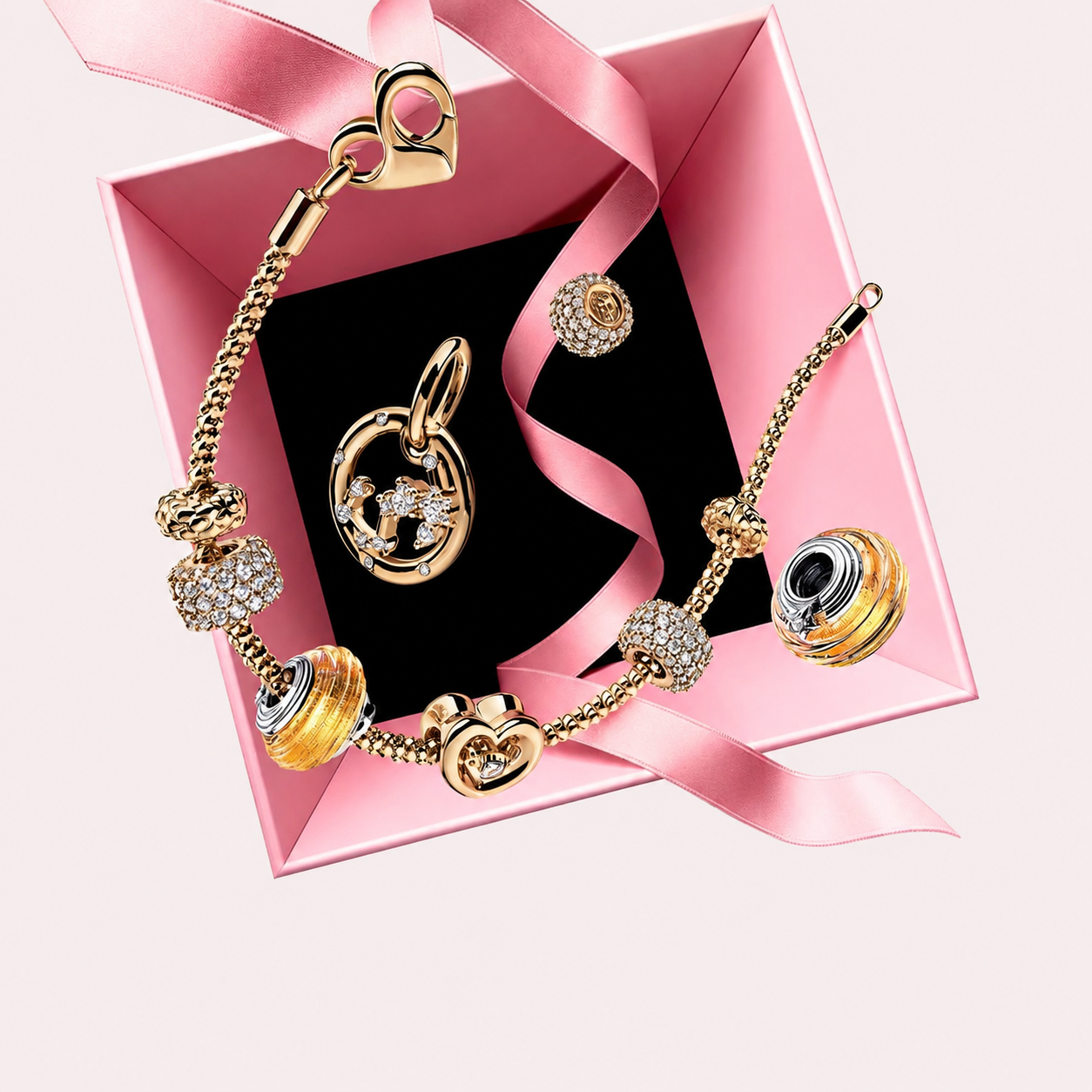 Charm Funkelndes Dreireihiges Pavé Zirkonia Rosévergoldet