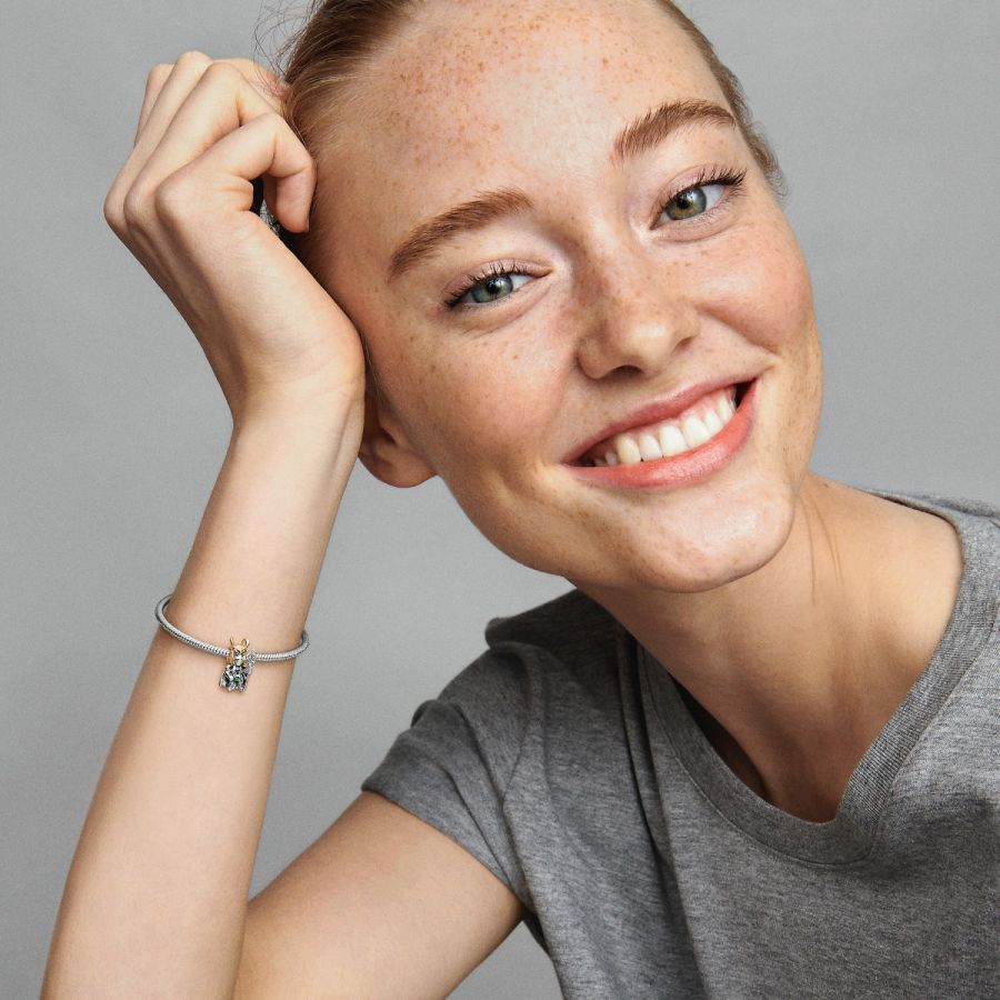 Charm Loki Grün Sterling-Silber Vergoldet