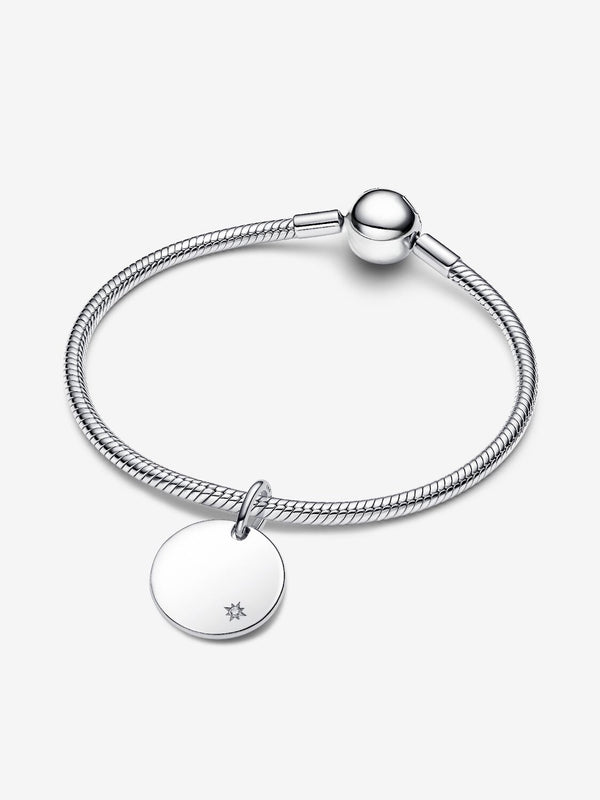 Gravierbarer Anhänger mit im Labor gezüchtetem Diamanten 0.012 ct TW, Sterling-Silber