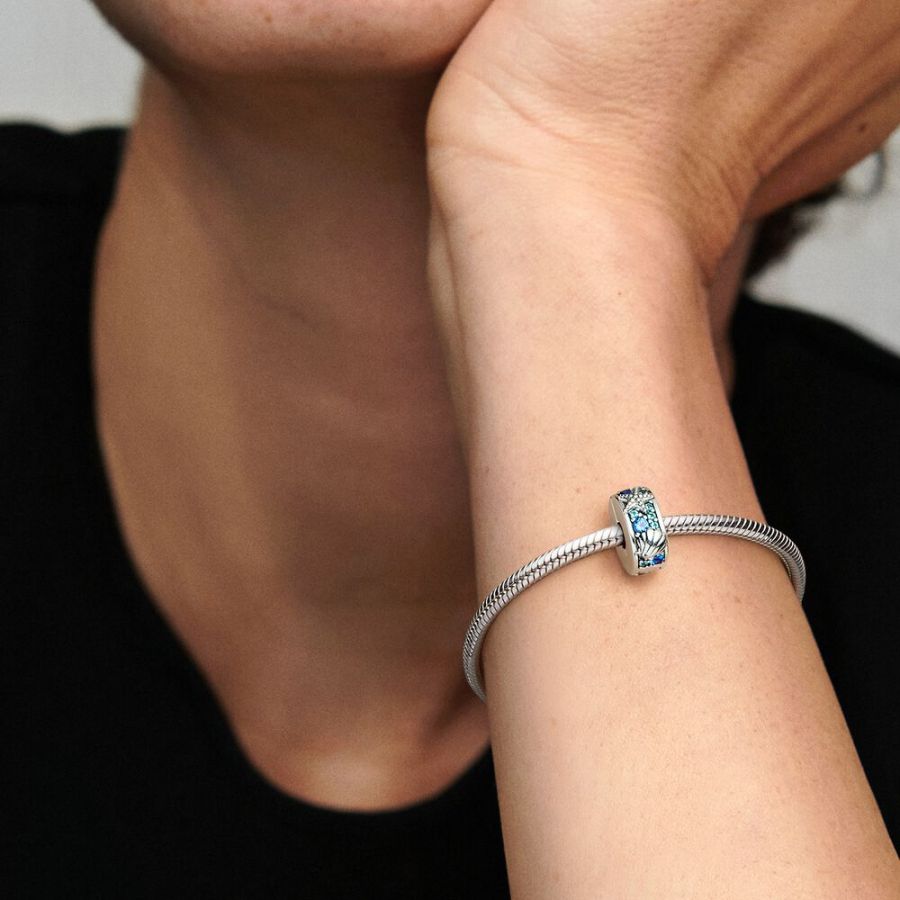 Charm-Clip Tropischer Seestern Muschel Sterling-Silber Zweitbild