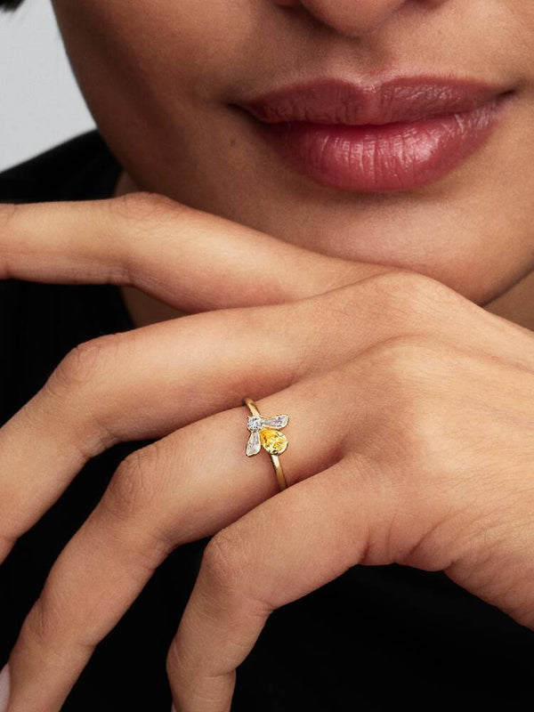 Honigbiene Ring 14 Karat Vergoldung