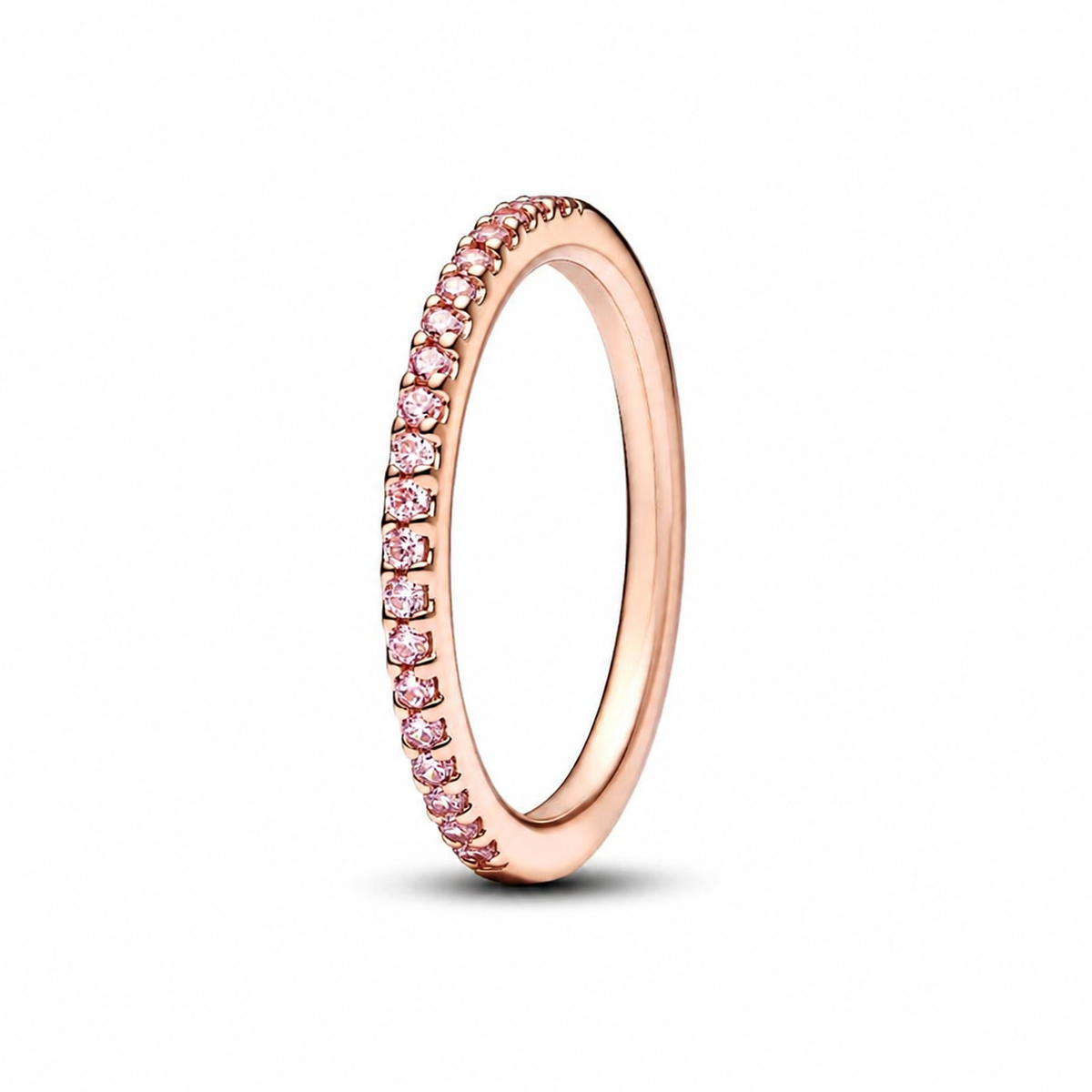 Ring Funkelnder Rosafarbener Pavé-Band Rosévergoldet Hauptbild