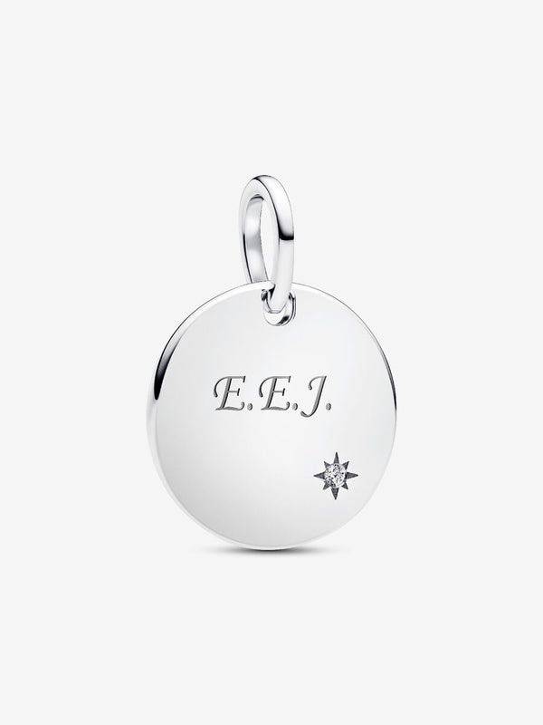 Gravierbarer Anhänger mit im Labor gezüchtetem Diamanten 0.012 ct TW, Sterling-Silber