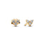 Ohrringe Ohrstecker Dreifacher Stein Herz Vergoldet