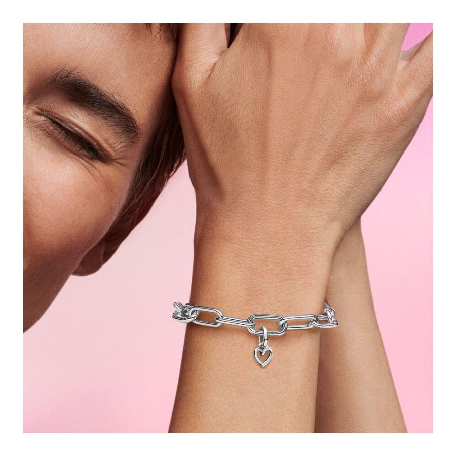 Mini-Charm-Anhänger Freihandherz Sterling-Silber