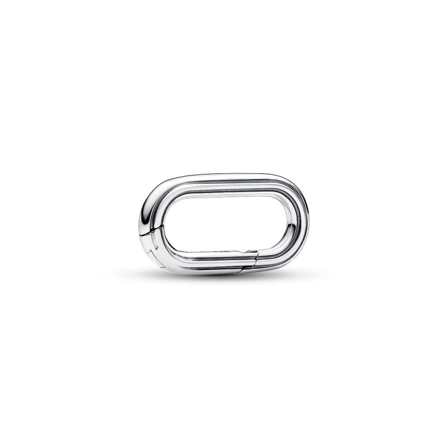 Link-Charm Rechteckig Offen Gerillte Linien Sterling-Silber Hauptbild