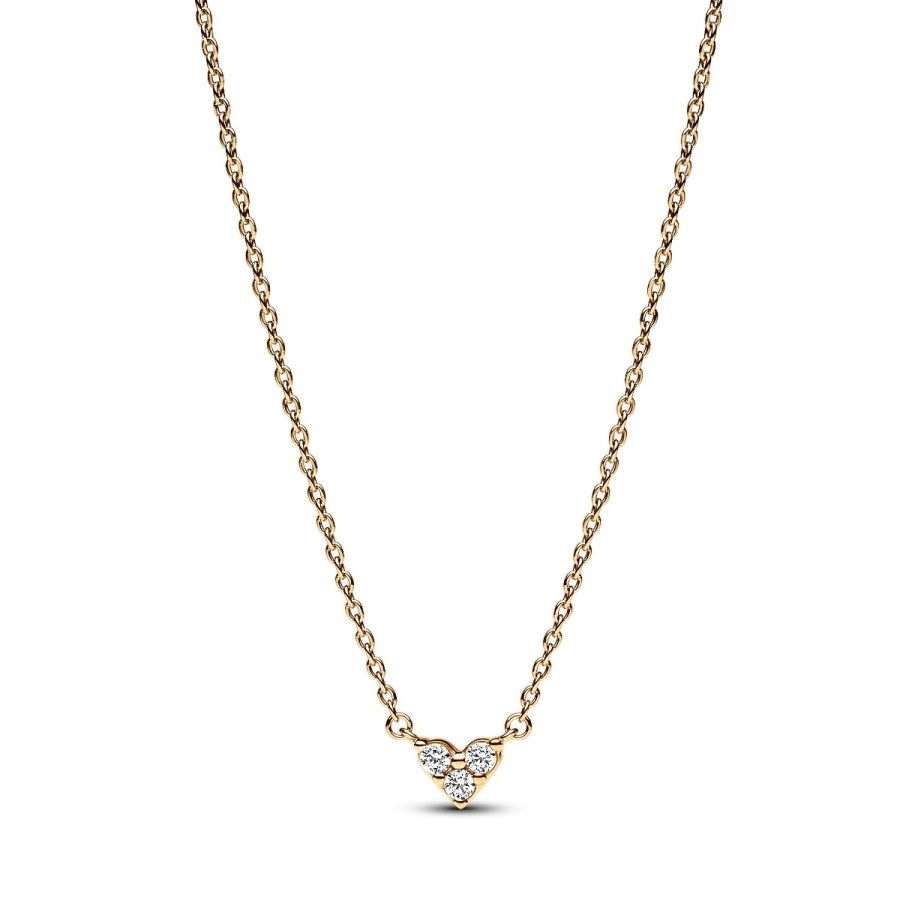 363014C01 Collier-Halskette Drei Sterne Herz Zirkonia Vergoldet