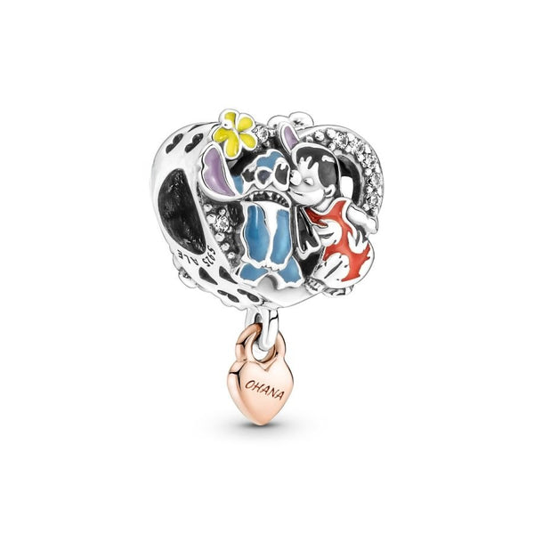 Charm Ohana Lilo & Stitch Inspiriertes Silber 14k Rosé