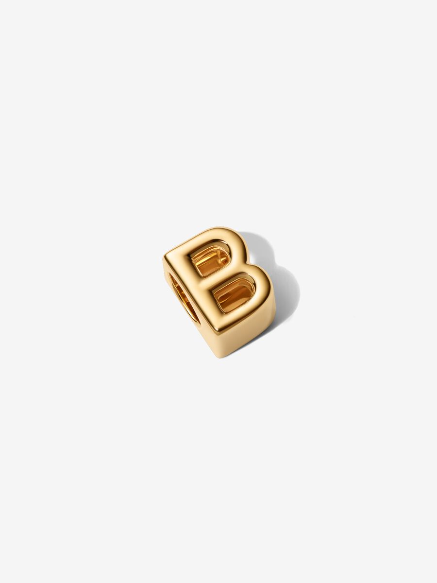 Buchstabe B Alphabet-Mini-Charm 14 Karat Vergoldung