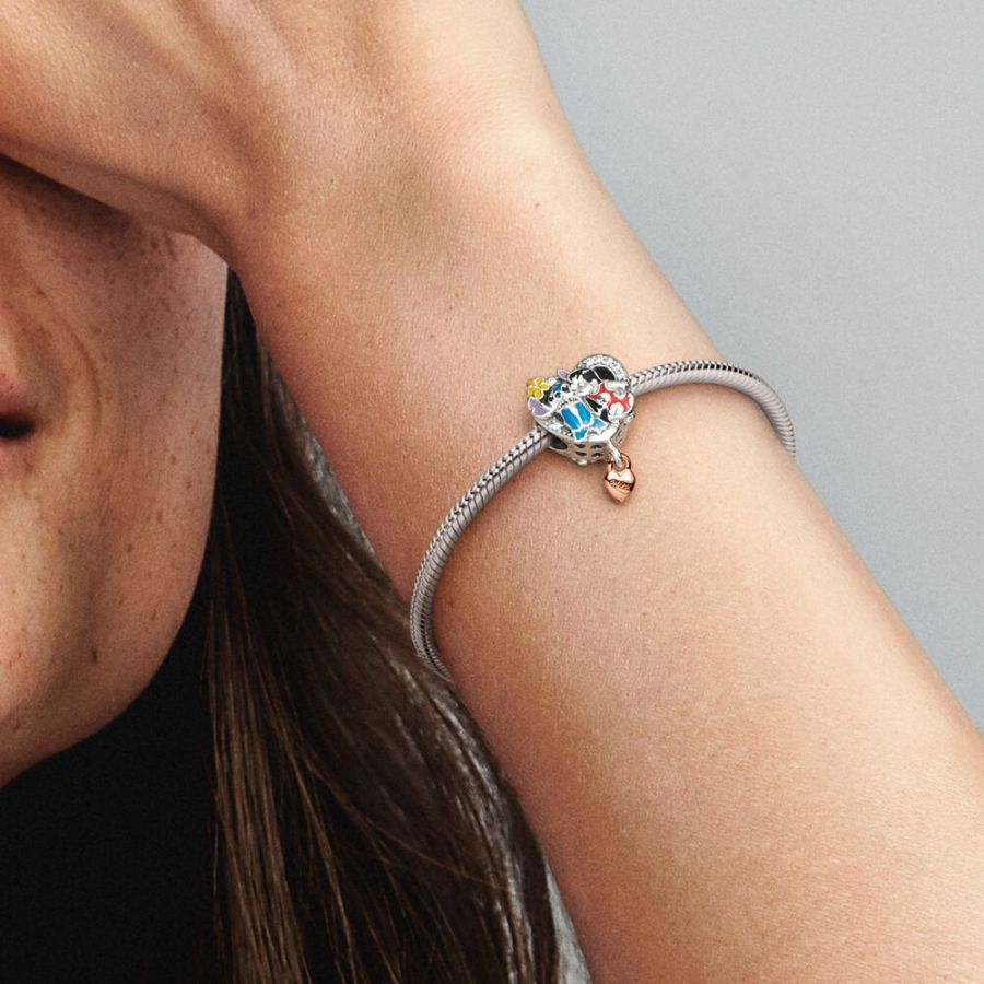 Charm Ohana Lilo & Stitch Inspiriertes Silber 14k Rosé