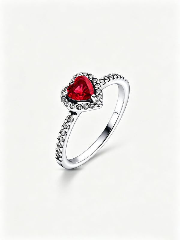 Ausgeprägtes Rotes Herz Ring