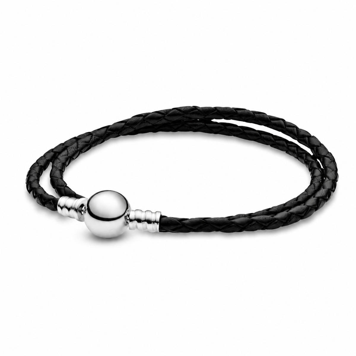 Lederarmband Moments Zweifach Gewickelt Silber Hauptbild