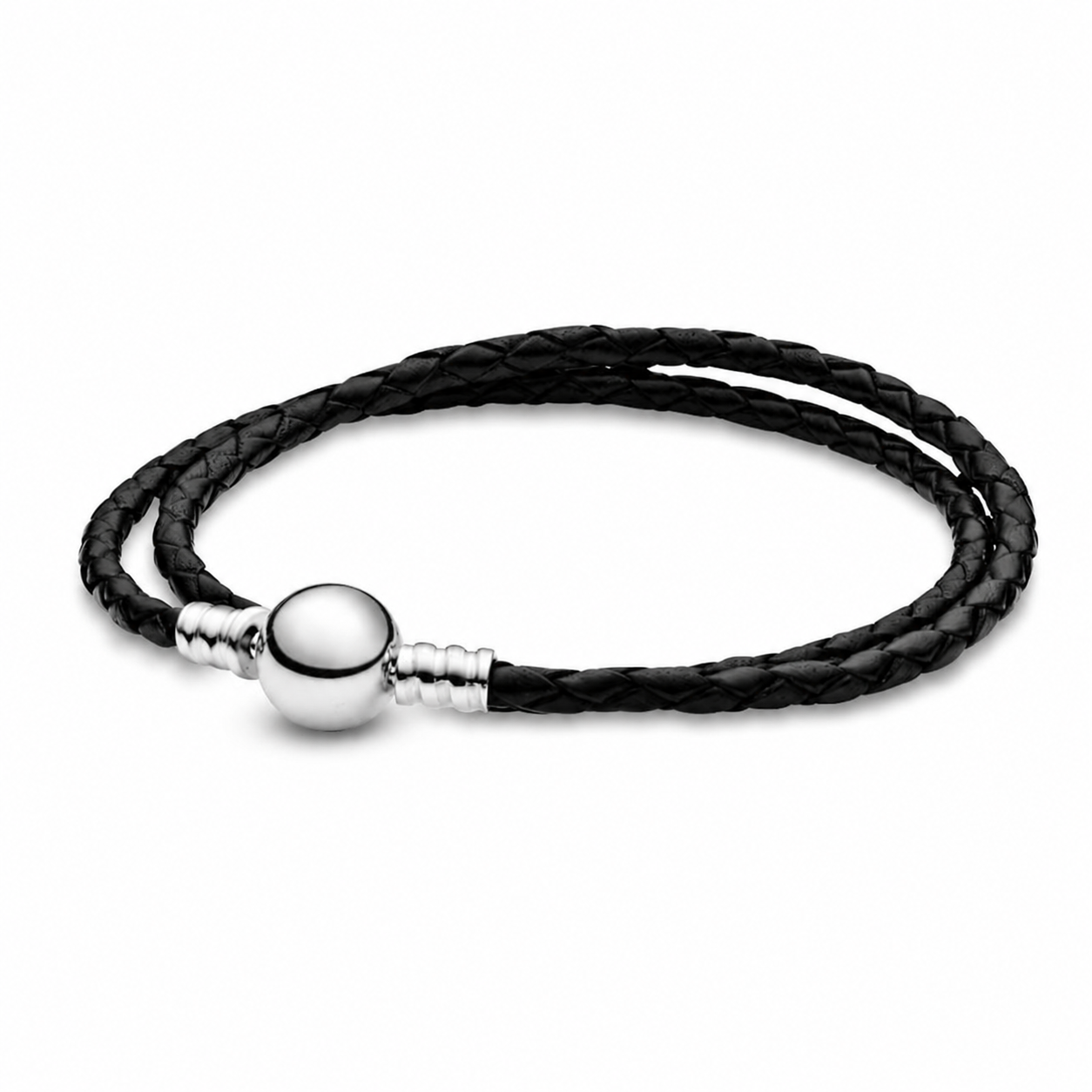 Lederarmband Moments Zweifach Gewickelt Silber