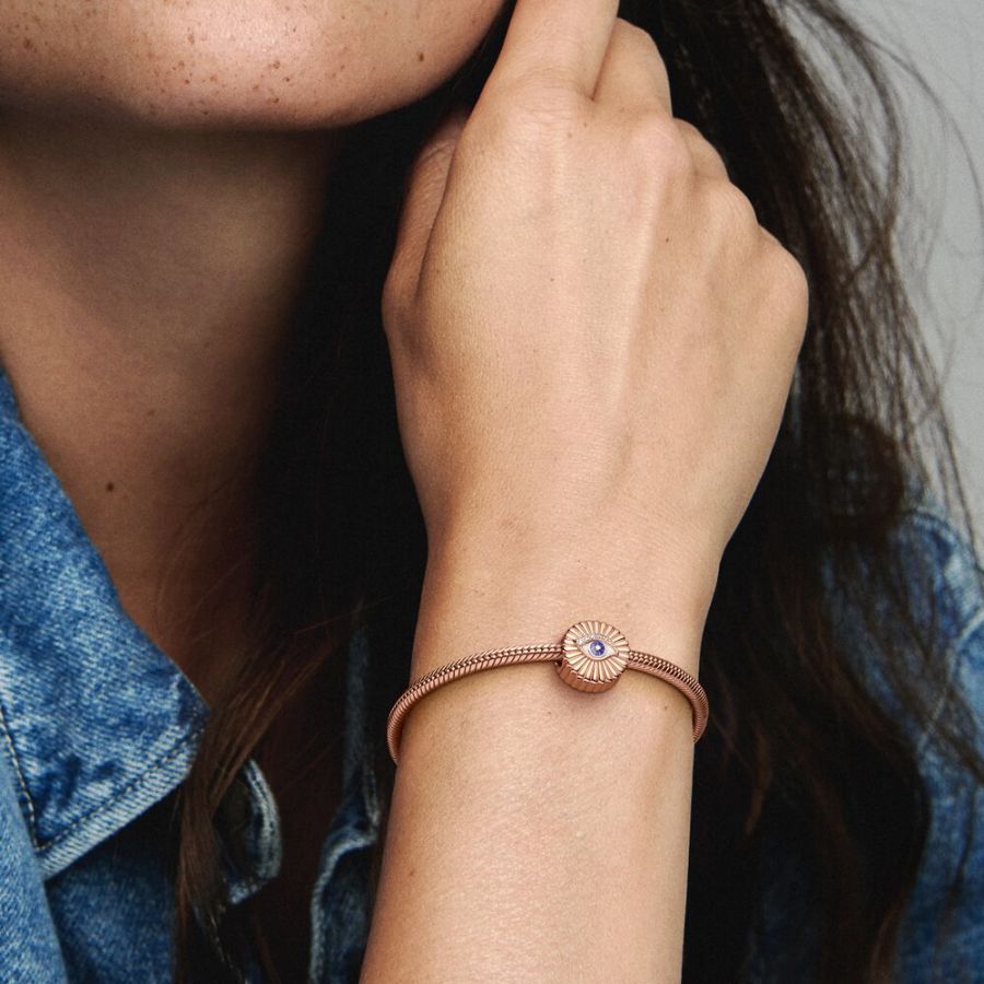 Charm Funkelndes Auge der Vorsehung 14k Rosé Vergoldet