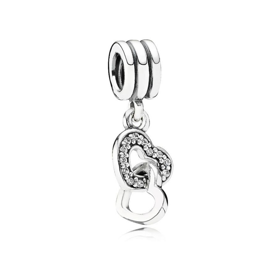 Charm-Anhänger Verschlungene Herzen Silber Hauptbild