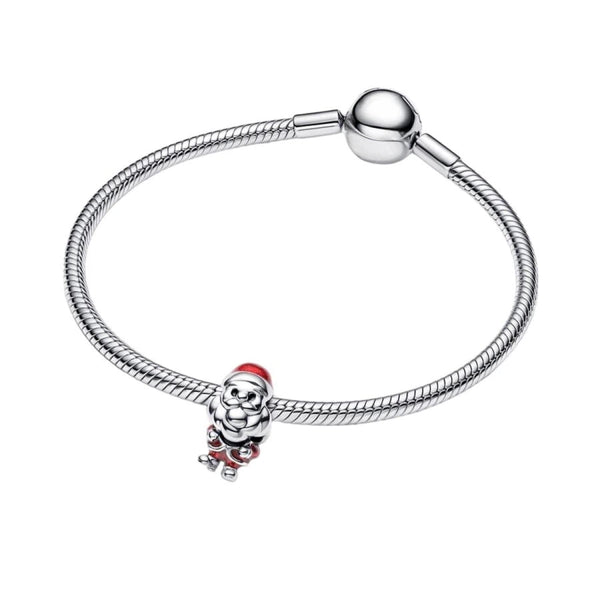 Charm Verspielter Weihnachtsmann Sterling-Silber