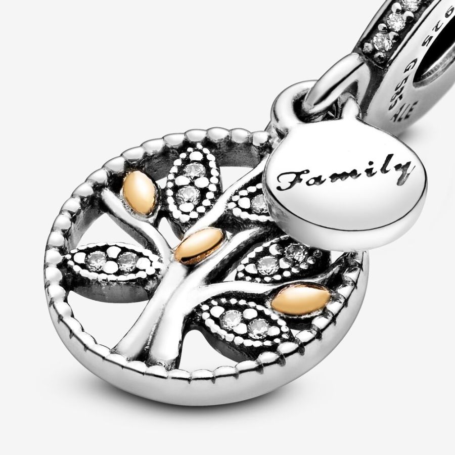 Charm-Anhänger Sparkling Family Tree Silber Gold Zweitbild
