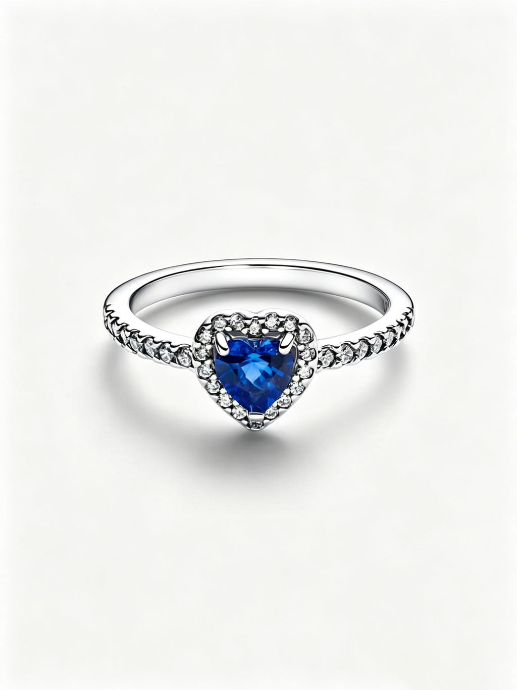 Erhabenes Prinzessinnenblaues Herz Ring Sterling-Silber
