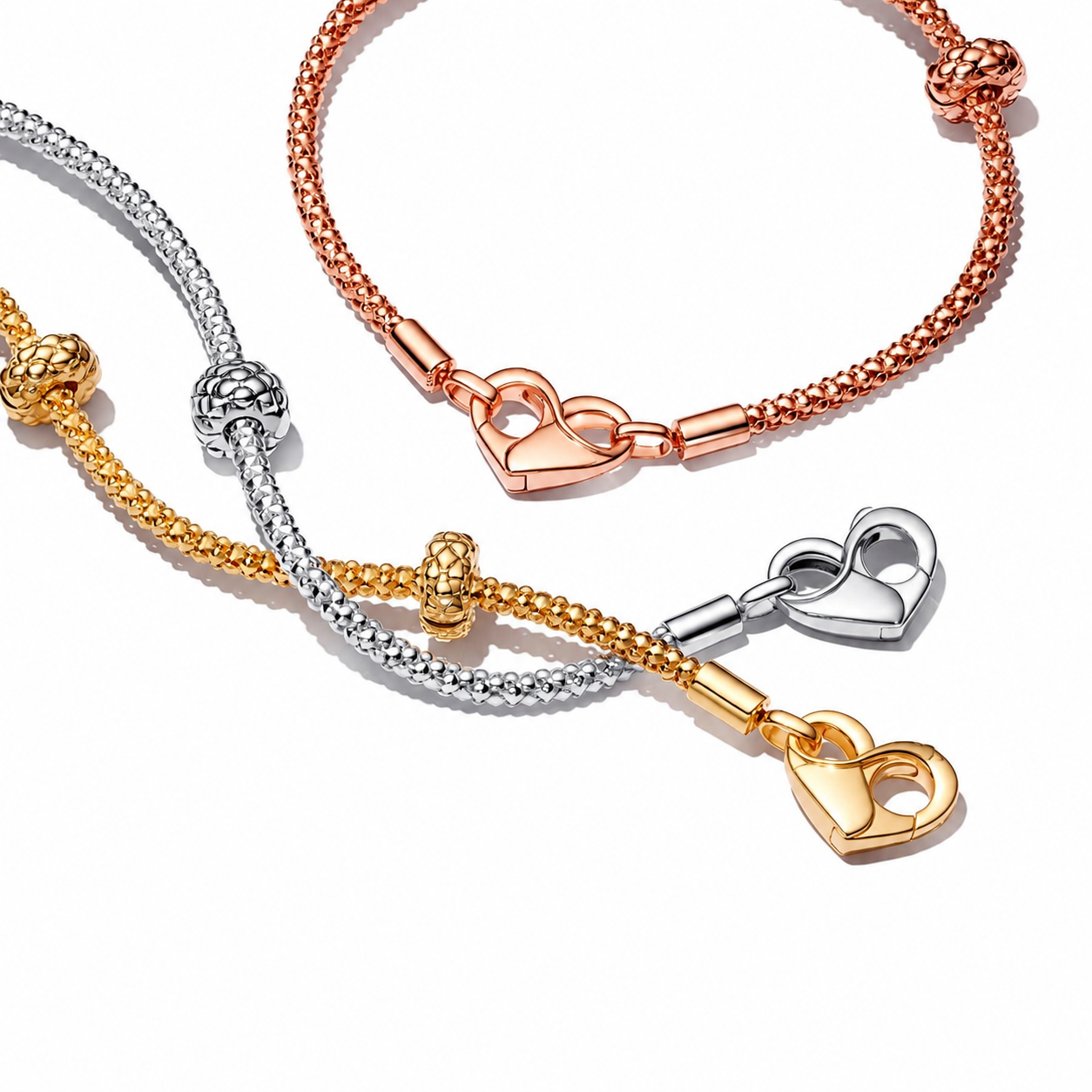 Clip Charm Studded Chain Rosévergoldet