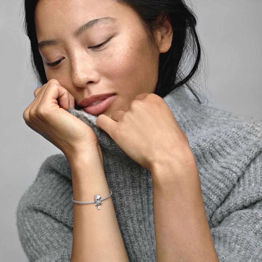 Charm Kätzchen und Garnknäuel  Sterling-Silber