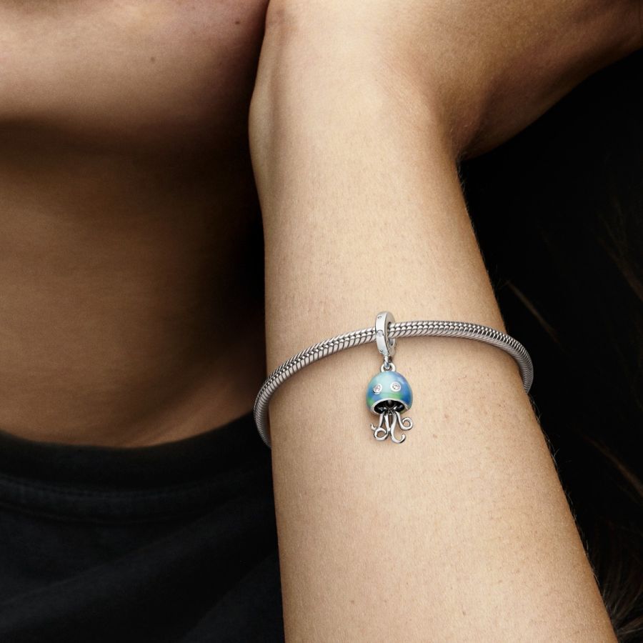 Charm-Anhänger Farbwechselnde Qualle Sterling-Silber Zweitbild