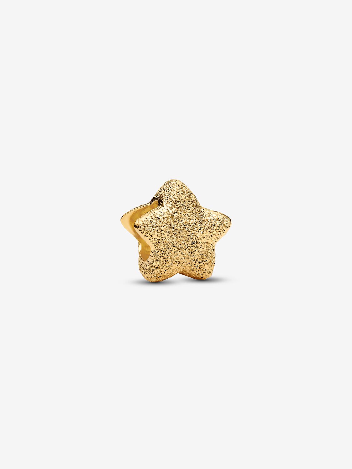 Strukturierter Stern Mini-Charm 14 Karat Vergoldung