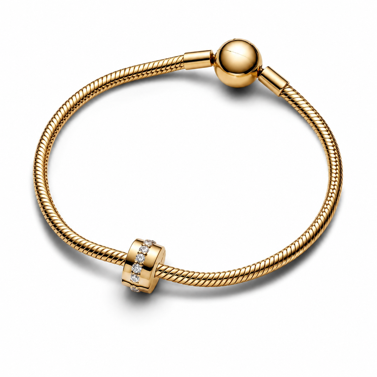 Clip Charm Klare Funkelnde Linie Vergoldet