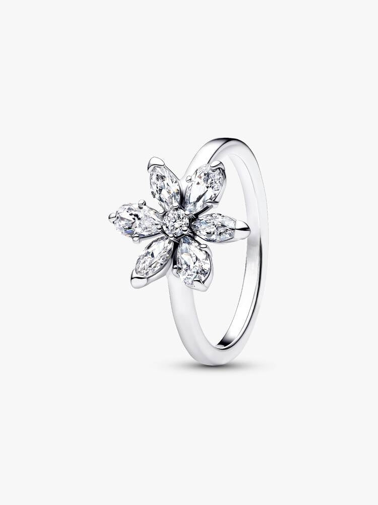 Herbarium Funkelnde Blume Cocktail-Ring Sterling-Silber