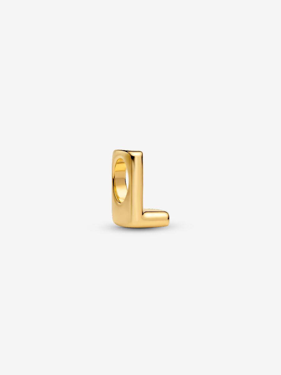 Buchstabe L Alphabet-Mini-Charm 14 Karat Vergoldung