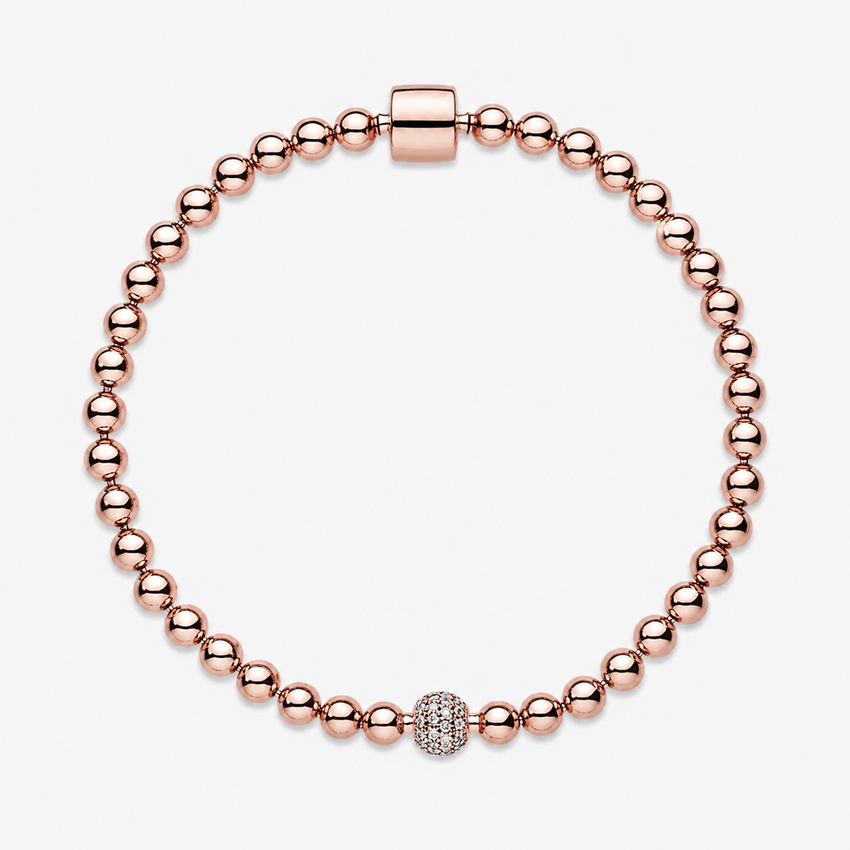 Rose  Armband Kugel & Pavé 14 K Rosévergoldet