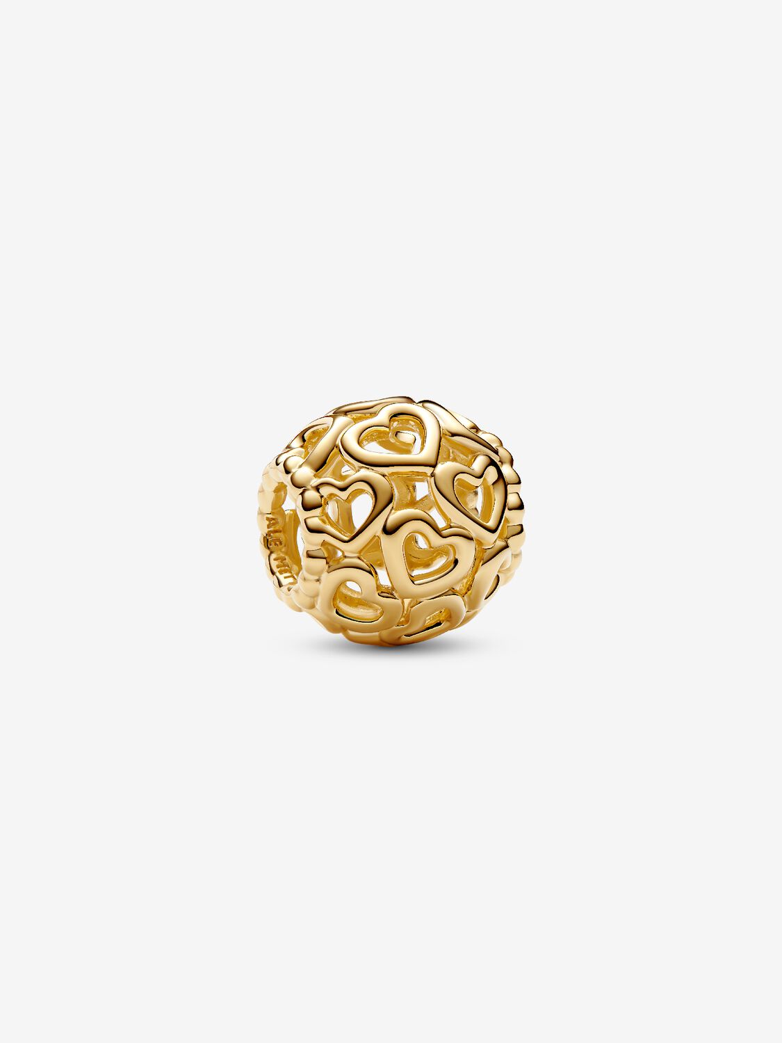 Openwork Heart Charm 14 Karat Vergoldung