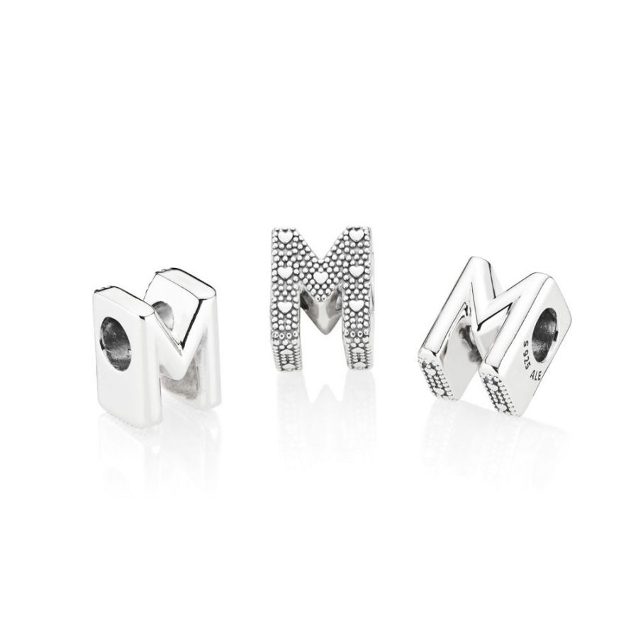 Charm Buchstabe Letter M Silber