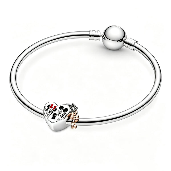 Charm Micky Maus & Minnie Maus Vorhängeschloss Silber