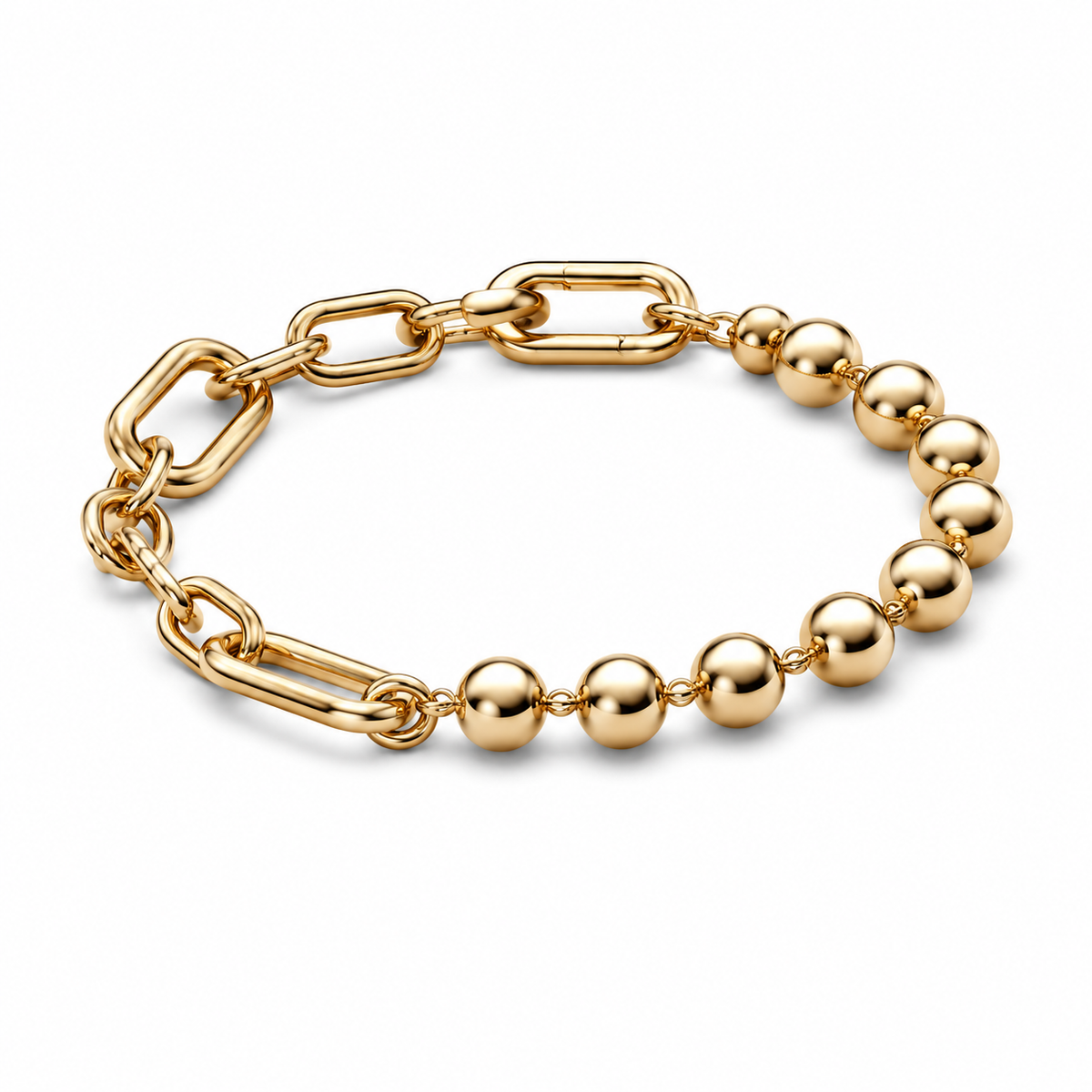 Gliederkettenarmband Metallperlen Vergoldet