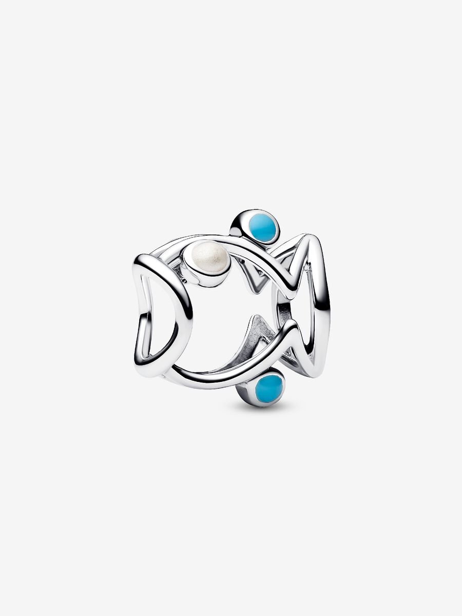 Offen gearbeiteter Fisch Charm Sterling-Silber Hauptbild
