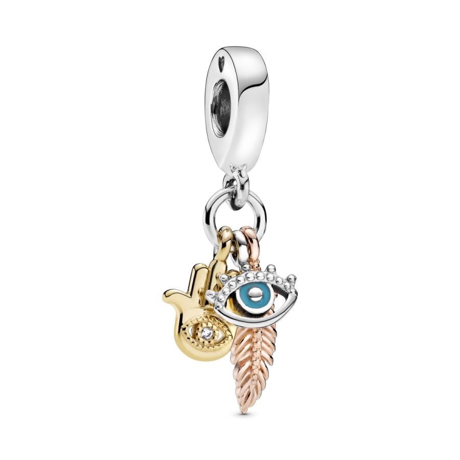 Rose Charm-Anhänger Hand der Fatima Auge der Vorsehung