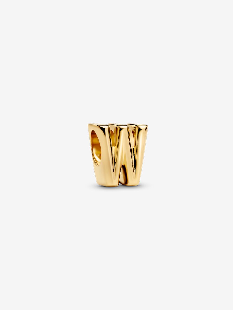 Buchstabe W Alphabet-Mini-Charm 14 Karat Vergoldung