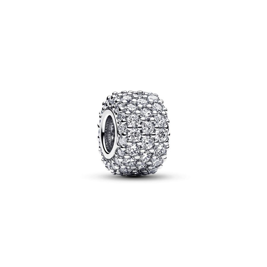 Charm Funkelndes Dreireihiges Pavé Zirkonia Silber