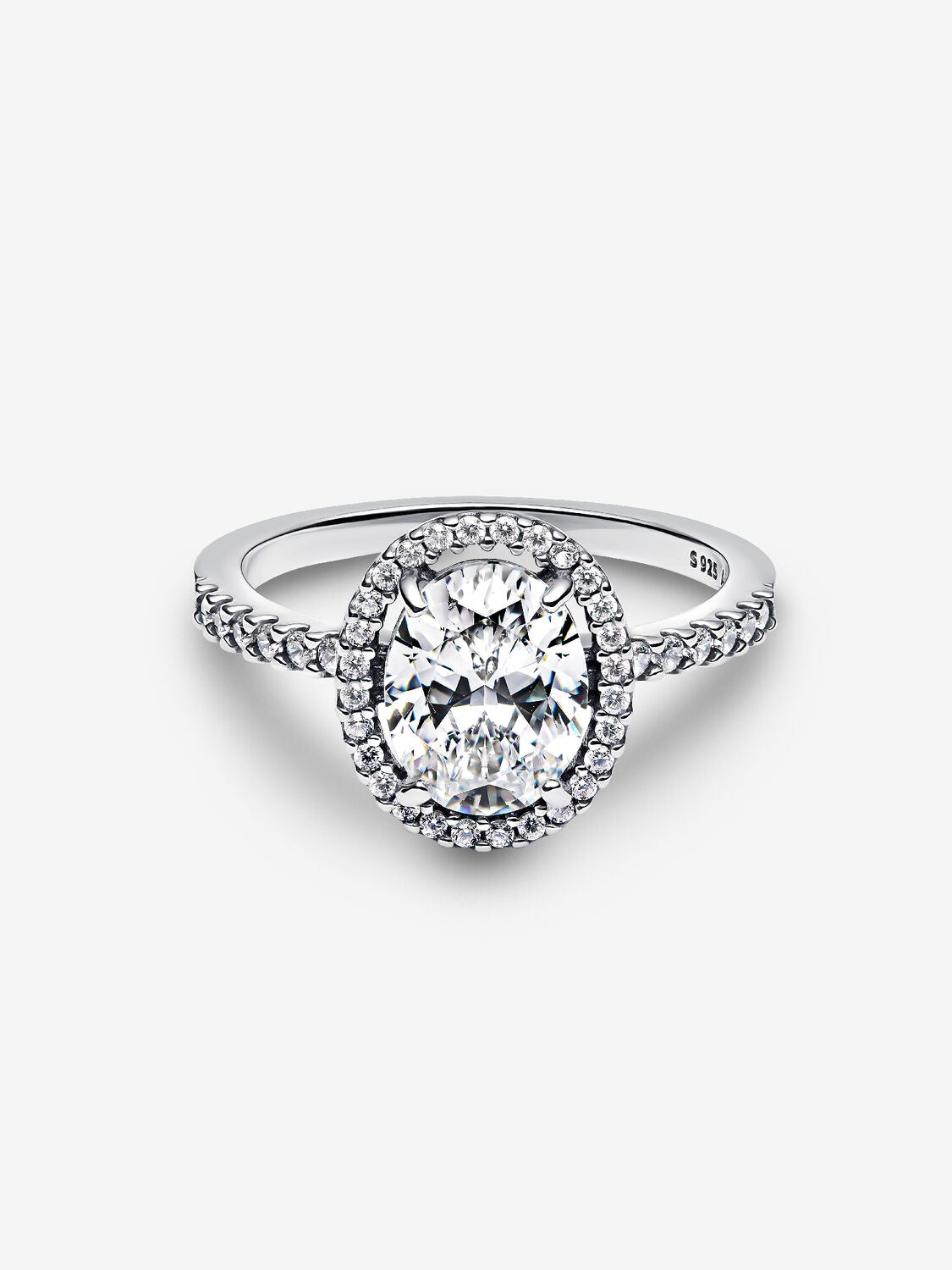 Ovaler Funkelnder Strahlenkranz Statement-Ring