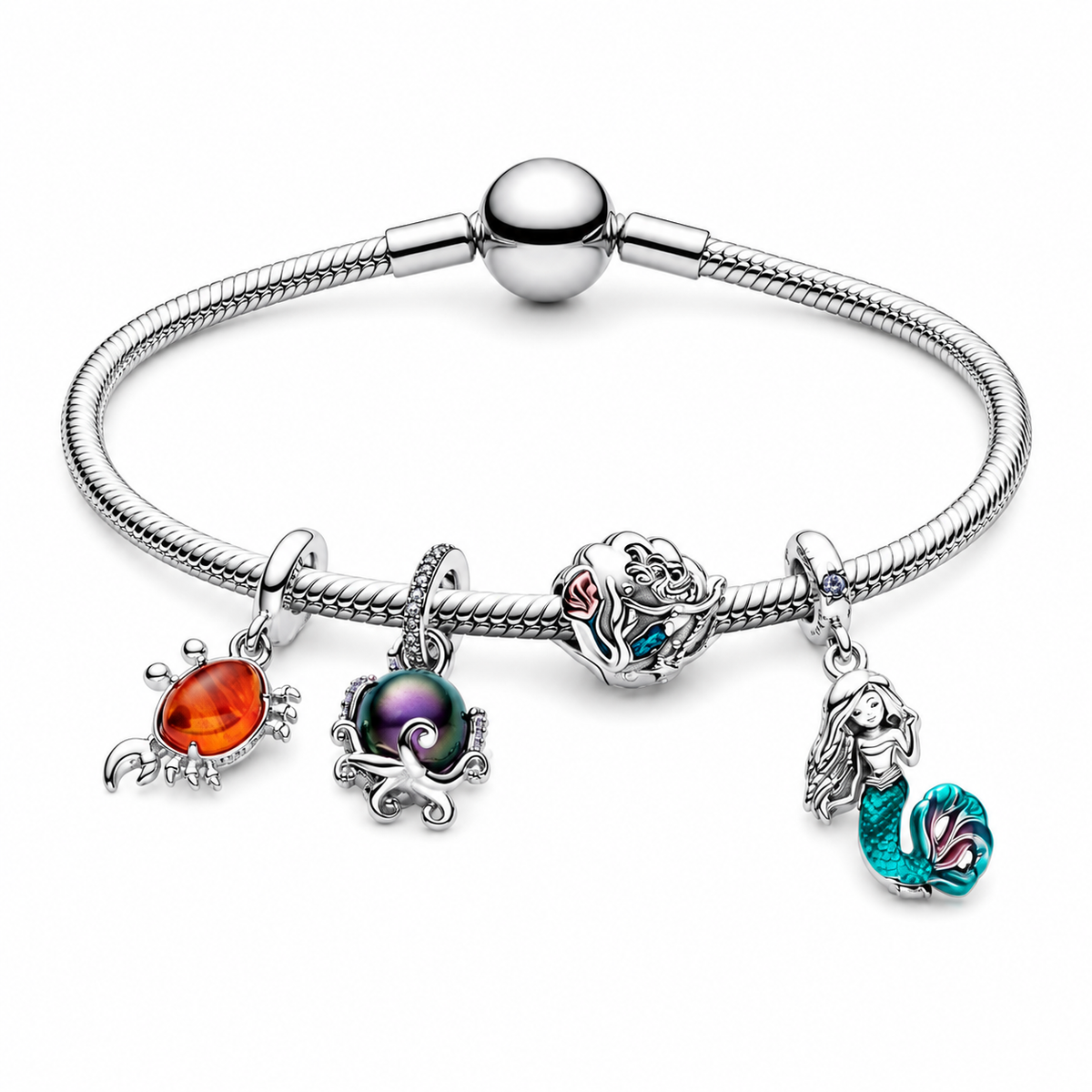 Charm-Anhänger Arielle Meerjungfrau Sebastian Silber