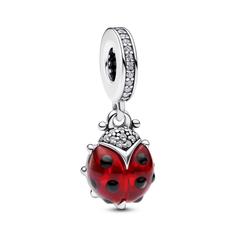Charm-Anhänger Roter Marienkäfer Sterling-Silber Hauptbild